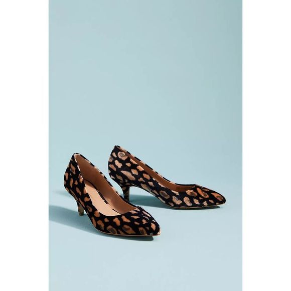 Anthropologie Abstract Velvet Kitten Heels NWT Size US 9.5 EU 40.5 - Picture 8 of 8